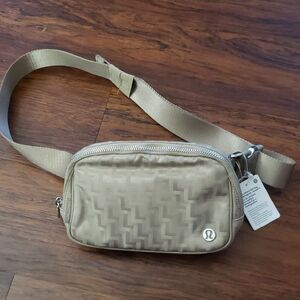 Lululemon Tan Mongram Jacquard Everywhere Belt Bag New
